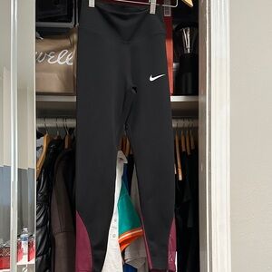 Nike Black and Maroon Leggings